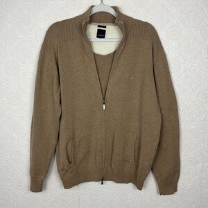 Daniel‎ Hechter 100% Cotton Zip Up Jacket Tan Cream Medium Men’s Sweater